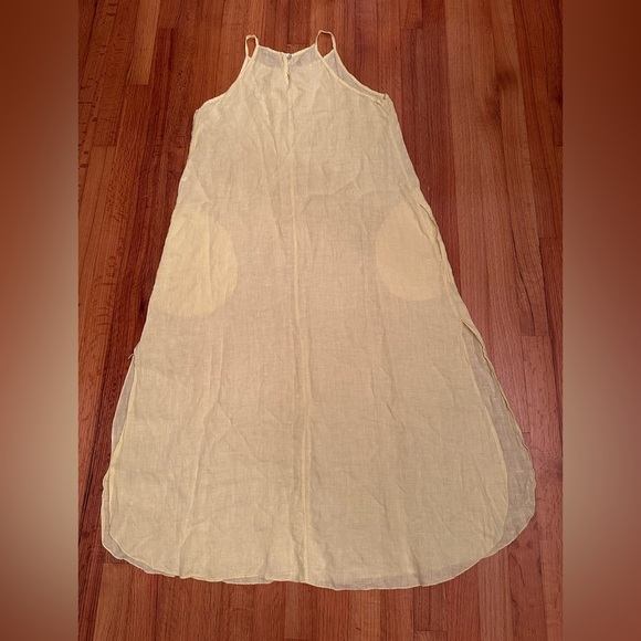 Laura Bianchi Maxi Tank Dress Women Small  Gray Slide Slit Linen Italy ¥¥ - Picture 6 of 13